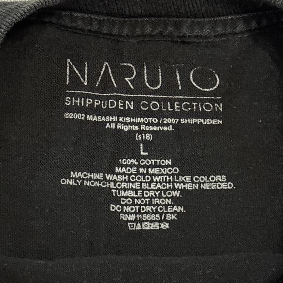 Naruto Shippuden Sasuke Kakashi Itachi Black Anime Graphic Long Sleeve shirt L - Picture 3 of 4